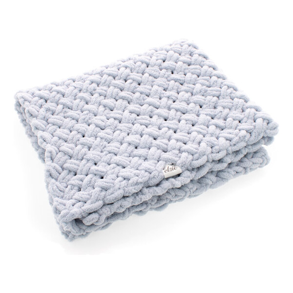 Elsie Puffy deka - teplá pletená bledosivá 56925425