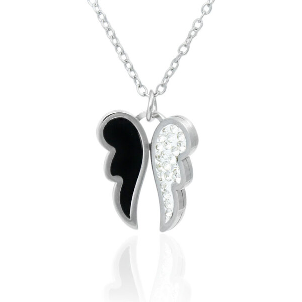 BM Jewellery Náhrdelník krídla so zirkónmi z chirurgickej ocele 31721308