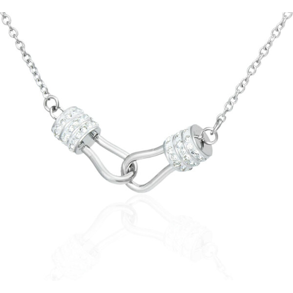 BM Jewellery Náhrdelník so zirkónmi z chirurgickej ocele strieborný 31721310