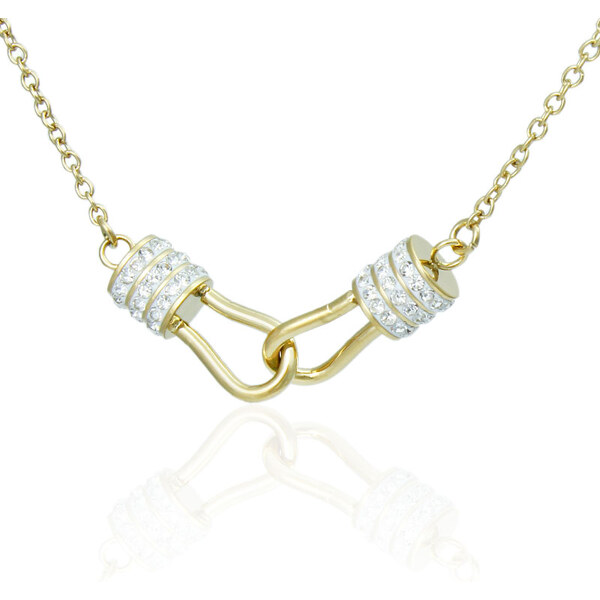 BM Jewellery Náhrdelník so zirkónmi z chirurgickej ocele zlatý 31721311