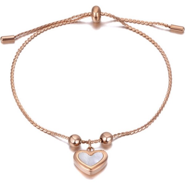 Glory náramok perleťové srdiečko ružovozlatý 968 31735083