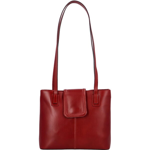 Dámska kožená kabelka cez plece tmavočervená - ItalY Yurama červená 31776024