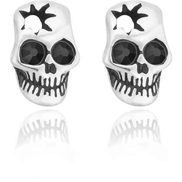 Sams Artisans Náušnice Black Metal Skull chirurgická oceľ INM045 31761188