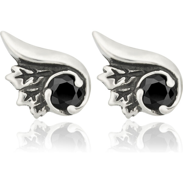 Sams Artisans Náušnice Black Fashion Wings chirurgická oceľ INM050 31792900