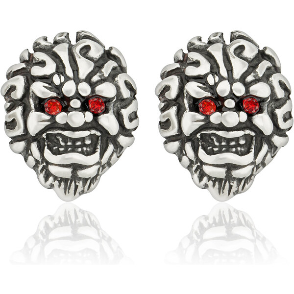 Sams Artisans Náušnice Red Monster Skull chirurgická oceľ INM051 31792901