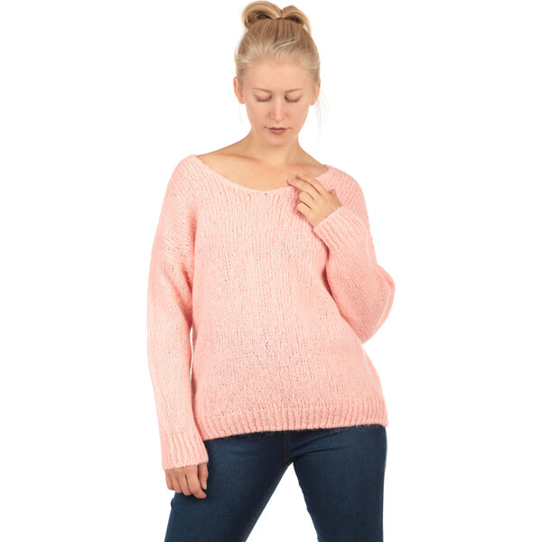 Glara Volný sveter s hlbokým výstrihom 31797267