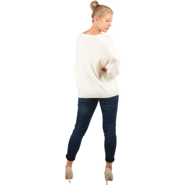 Glara Volný sveter s hlbokým výstrihom 31797265