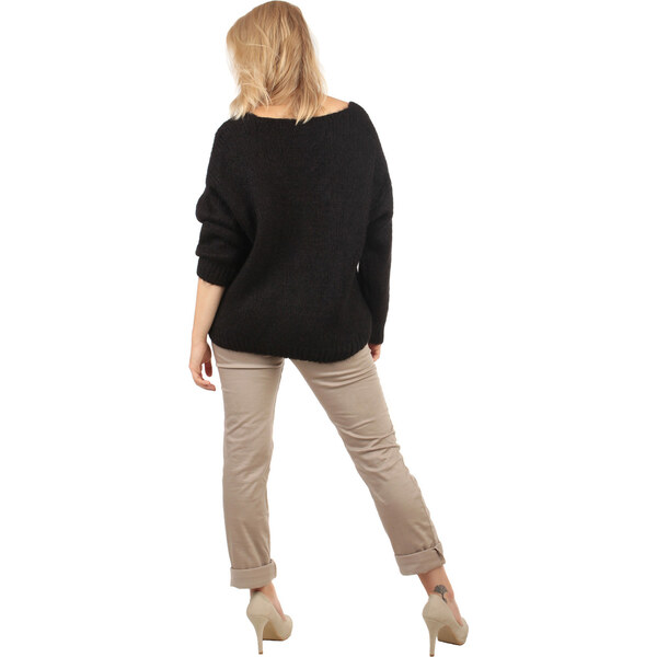 Glara Volný sveter s hlbokým výstrihom 31797266