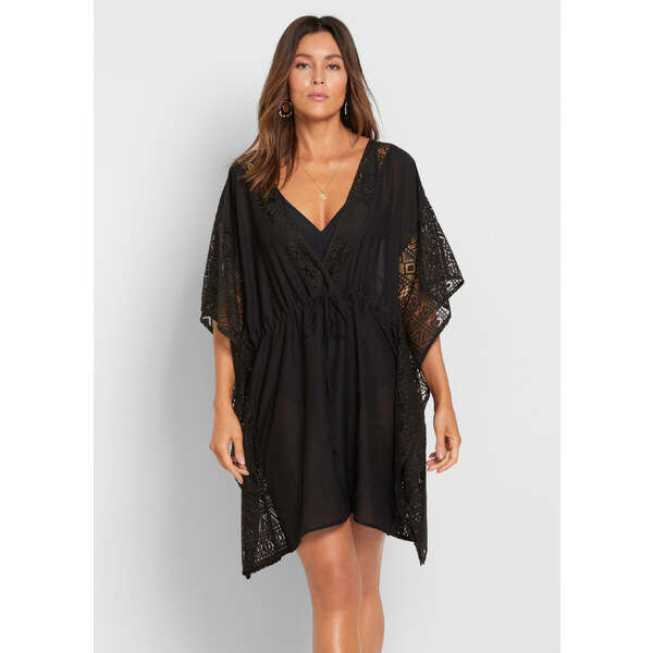 bonprix Plážová tunika, transparentná, farba čierna 44814873