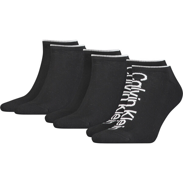 CALVIN KLEIN - 3PACK CK athleisure čierne členkové ponožky 31822003