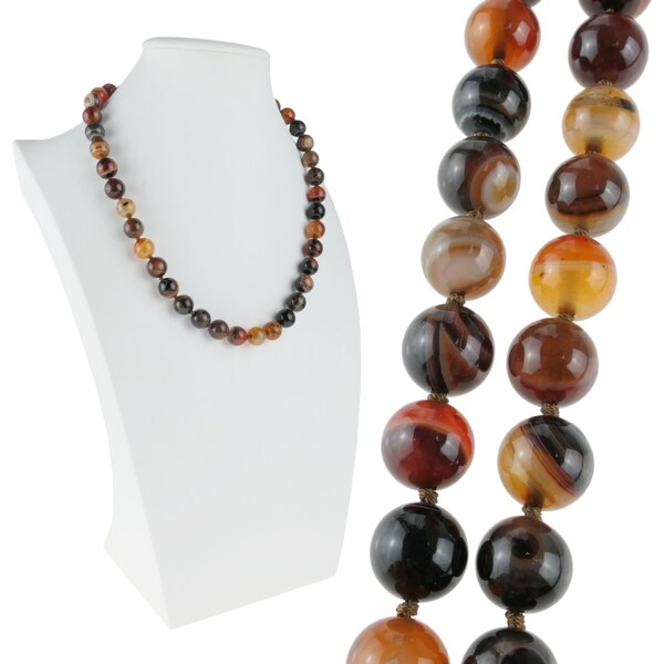 CITY STORM Náhrdelník z polodrahokamu Achát pruhovaný - hnedý 66888892