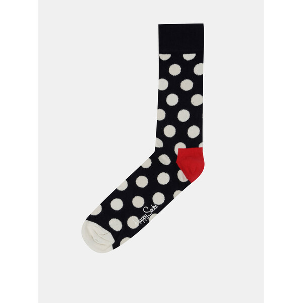 Tmavomodré unisex ponožky s bielymi bodkami Happy Socks Big Dots 66817205