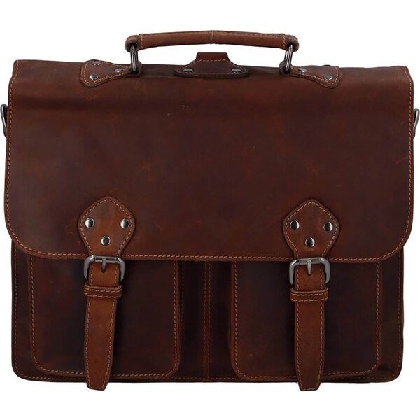 Pánska kožená aktovka Greenwood Celestin - koňak 31846955