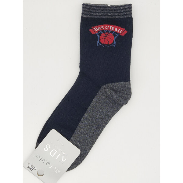 Detské obrázkové ponožky Aura.Via Basketbal (85% bavlna) Čierna 46771441