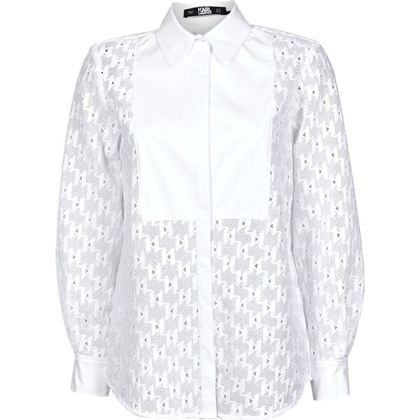 Karl Lagerfeld Košele a blúzky KL MONOGRAM LACE BIB SHIRT Karl 62490876
