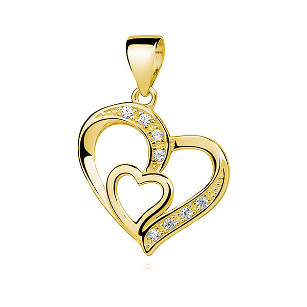 Olivie Strieborný prívesok SRDCE V SRDCI GOLD 5876 32032879