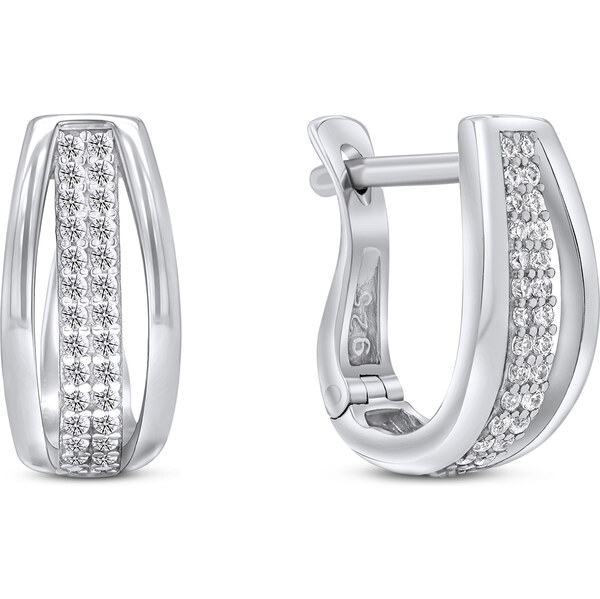 Brilio Silver Pôvabné strieborné náušnice so zirkónmi EA256W 66592240