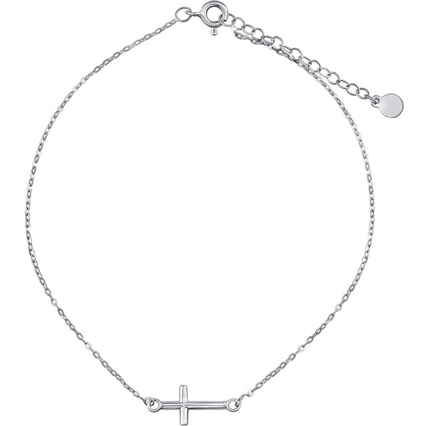 Silvego Strieborná zdobená retiazka na nohu Bree s krížikom ZT200770A 66581795