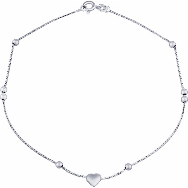 Silvego Strieborná zdobená retiazka na nohu Bethany so srdiečkom a 66585295