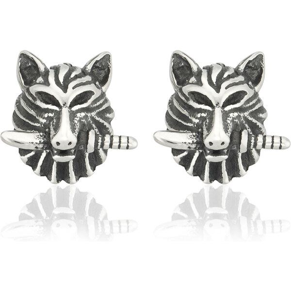 Sams Artisans Náušnice Vlk s Mečom chirurgická oceľ INM055 31972745