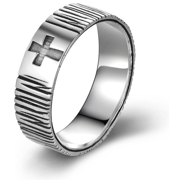 Olivie Pánsky strieborný prsteň KRÍŽ 5880 32032883