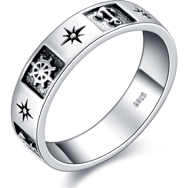 Olivie Strieborný prsteň KOTVA & KORMIDLO 5884 32032887