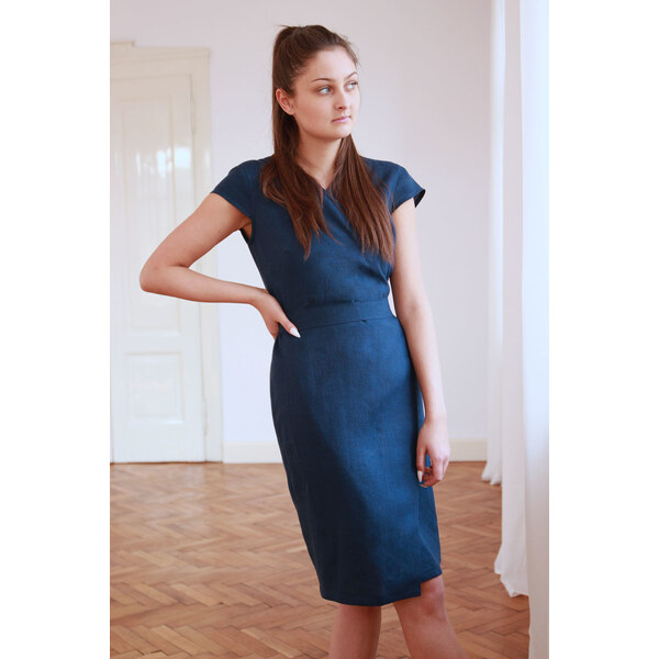 Lanové zavinovacie šaty Lotika česká móda Excellent quality 26875273