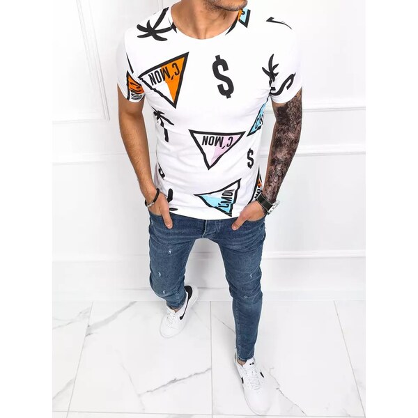 Buďchlap Štýlové biele tričko s letným nádychom 67060192