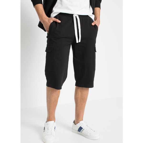 bonprix Kapsáčové bermudy z bio bavlny, farba čierna 45358891