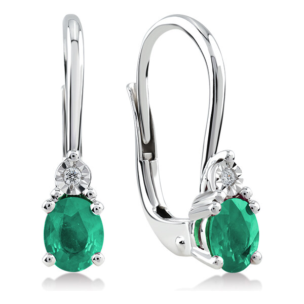 Lillian Vassago Zlaté náušnice so smaragdom a briliantmi LLV59 63798153