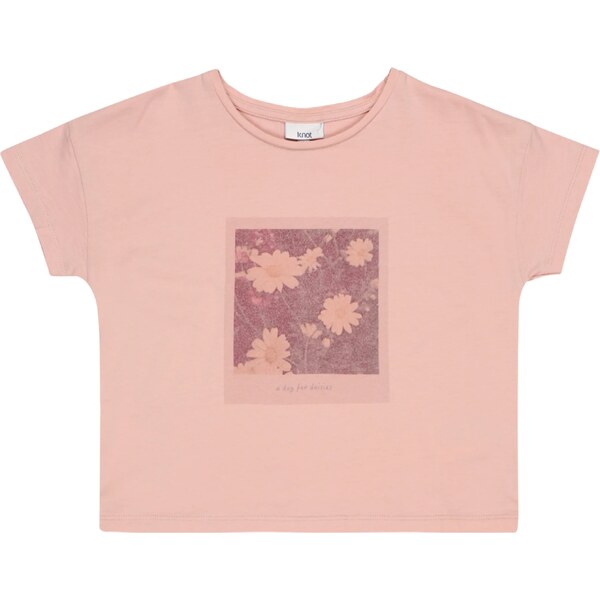 KNOT Tričko Daisy pastelovo žltá / staroružová / tmavočervená 58138026