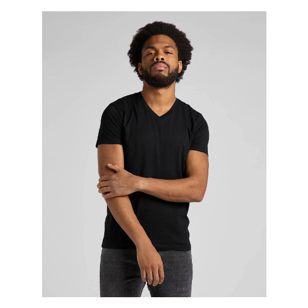 Pánske tričko LEE L62ECMKW TWIN PACK V NECK BLACK WHITE 32073722