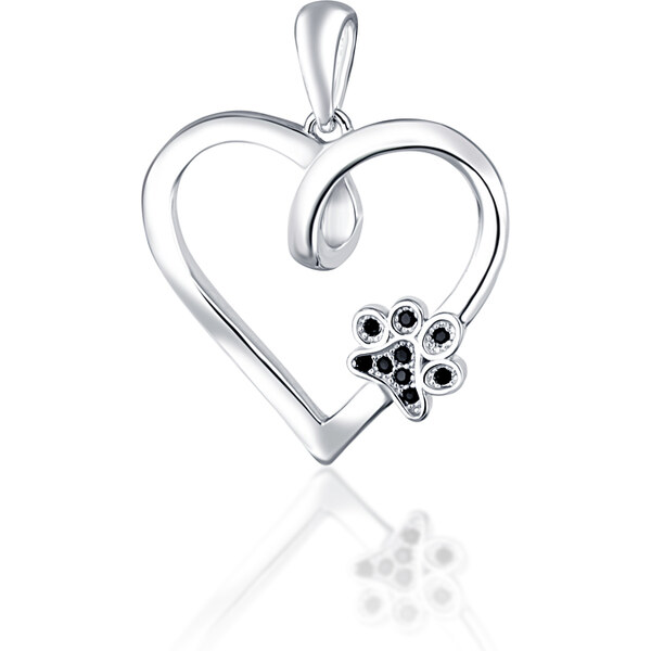 Ligot Strieborný prívesok srdce s labkou 46720399