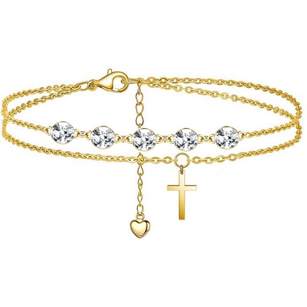 SWAROVSKI Elements Swarovski e. dámska retiazka na nohu s krížikom 32151214