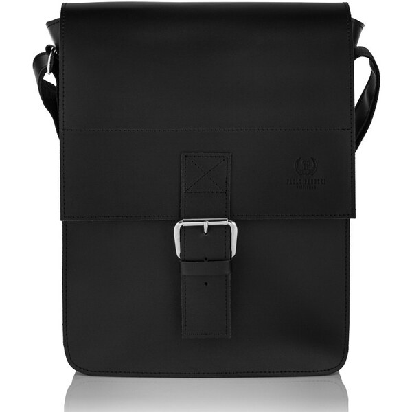 PAOLO PERUZZI Kožená pánska taška cez rameno | čierna S-34-BL 52169726