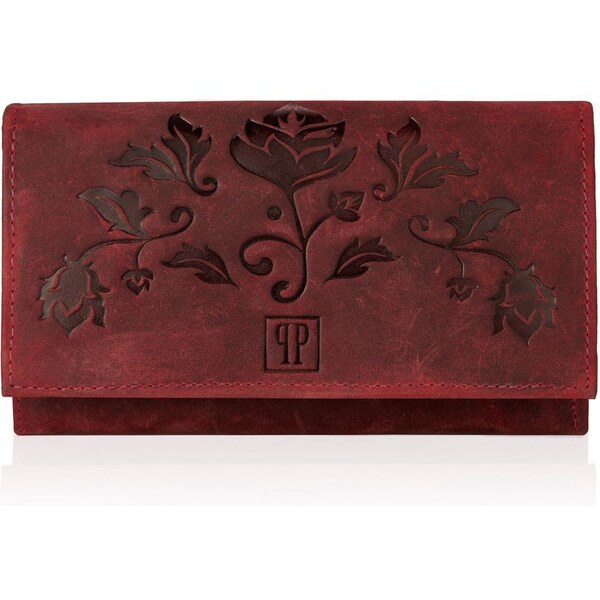 PAOLO PERUZZI Dámska kožená peňaženka | čerevená T-44-RD 32152256
