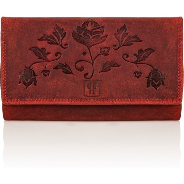 PAOLO PERUZZI Dámska kožená peňaženka | červená T-05-RD 32158255