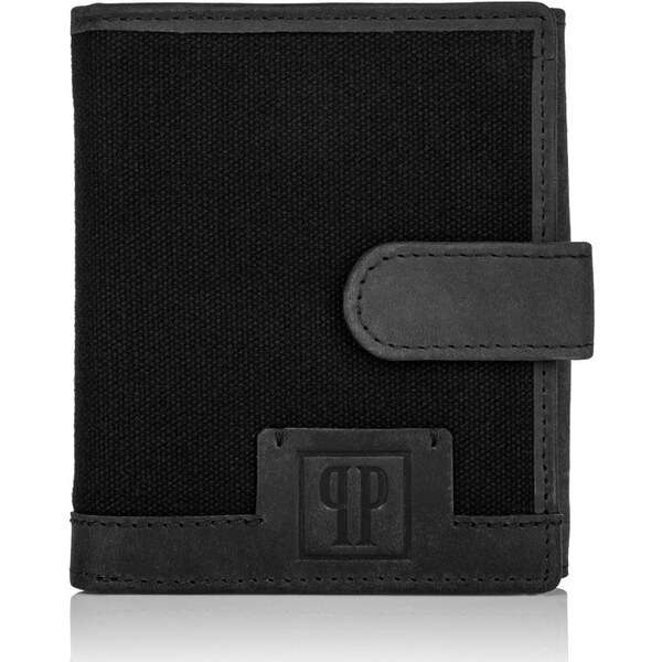 PAOLO PERUZZI Pánska kožená peňaženka s RFID | čierna T-04-BL 32158258