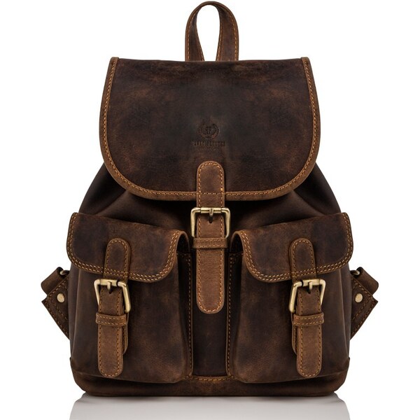 PAOLO PERUZZI Dámsky kožený batoh | hnedá T-16-BR 32168280