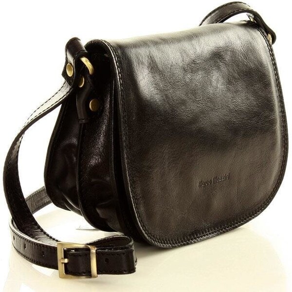 MARCO MAZZINI Dámska kožená crossbody kabelka | čierna L127c 32213337