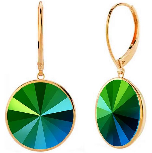 SWAROVSKI Elements Swarovski e. zlaté visiace náušnice Madame, zelené 32222877