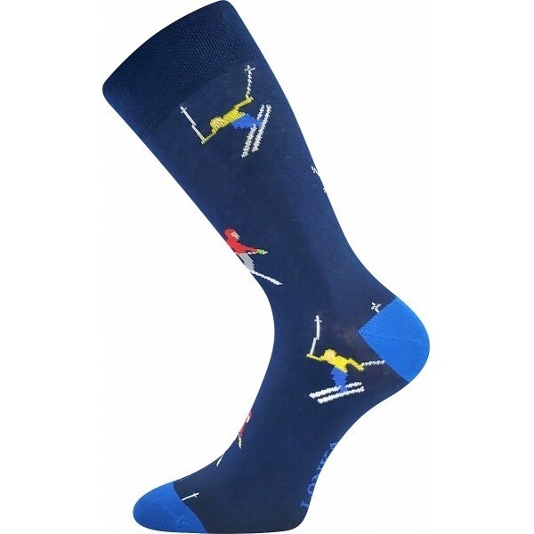 WOODOO SÓLO farebné veselé ponožky Lonka - LYŽAŘI - 1 pár 32250683