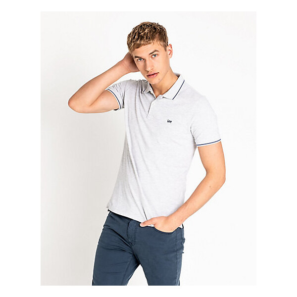 Pánske polo tričko LEE L61ARL03 PIQUE POLO SHARP GREY MELE 32281011