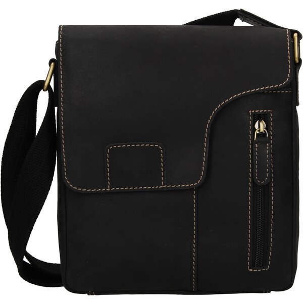 Pánska kožená taška cez rameno HGL Jekob - čierna 32273832