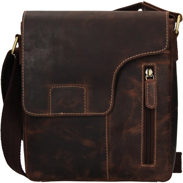 Pánska kožená taška cez rameno HGL Jekob - hnedá 32273831