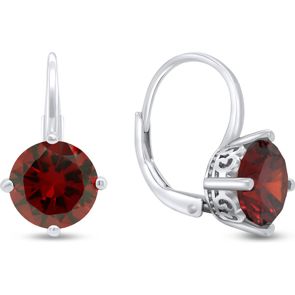 Brilio Silver Slušivé strieborné náušnice s červenými zirkónmi EA302WR 66578705
