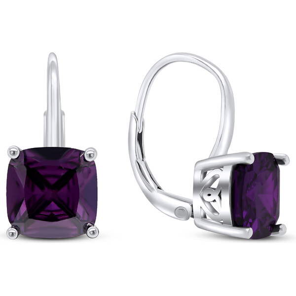 Brilio Silver Módne strieborné náušnice s fialovými zirkónmi EA301WAM 66581030