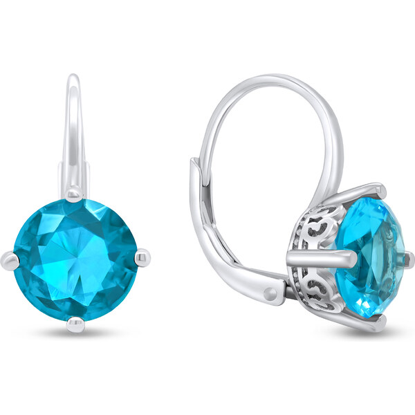 Brilio Silver Slušivé strieborné náušnice s modrými zirkónmi EA302WAQ 66587011