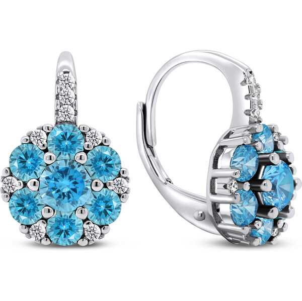 Brilio Silver Úchvatné strieborné náušnice s modrými zirkónmi EA306WAQ 66588809