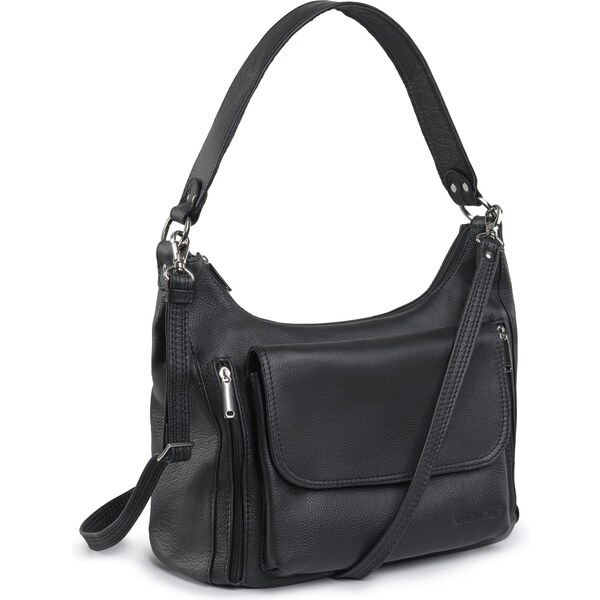 VOOC Dámska kožená taška na rameno | čierna 373 32336681